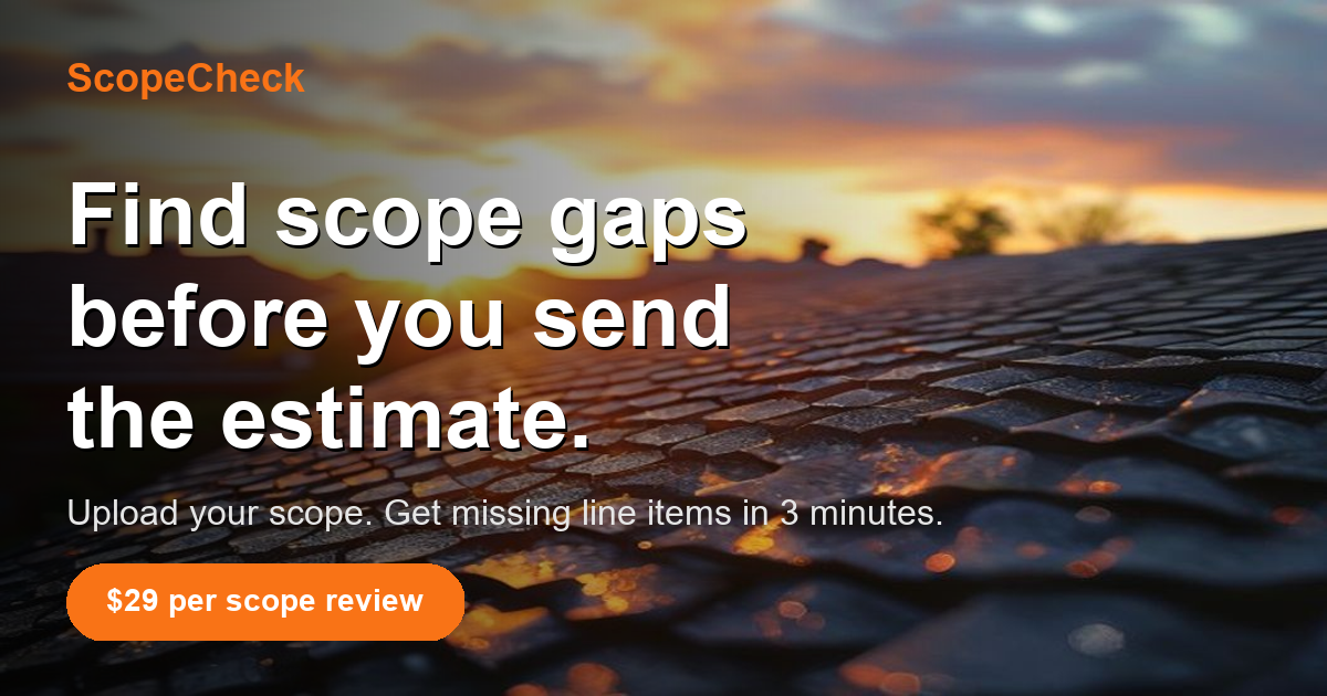Scope Factcheck ScopeCheck — Catch scope gaps before you send the quote